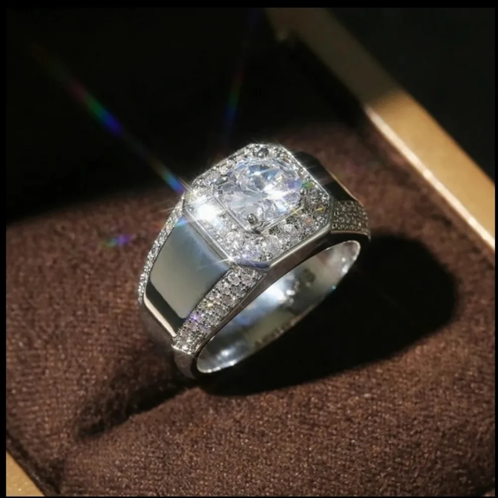 Men AAA Zircon Ring